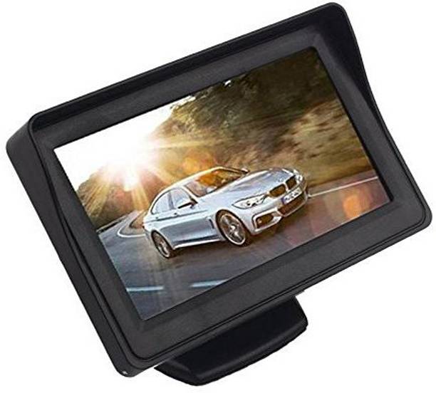 BUABO 4.3 Inch TFT LCD Color Dashboard Display Car Rear View 180 Degree Adjustable Monitor Screen Black LCD