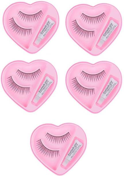 MYEONG Black Long False Eyelashes With Glue for Pretty Eye Makeup