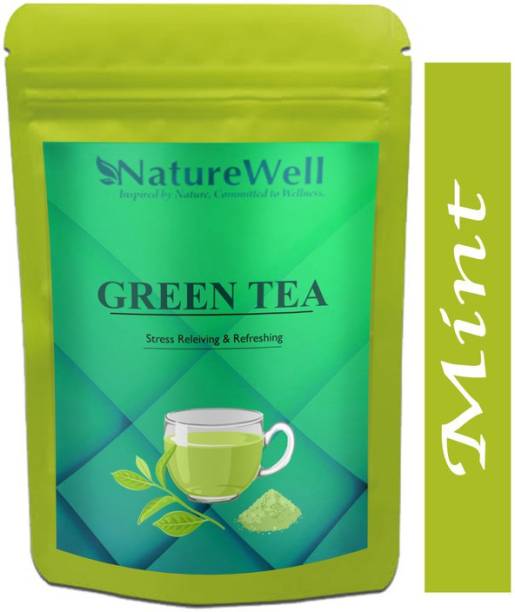 Naturewell Green Tea for Weight Loss | 100% Natural Green Loose Leaf Tea | Mint Flavor Green Tea Pouch Advanced (T978) Green Tea Pouch