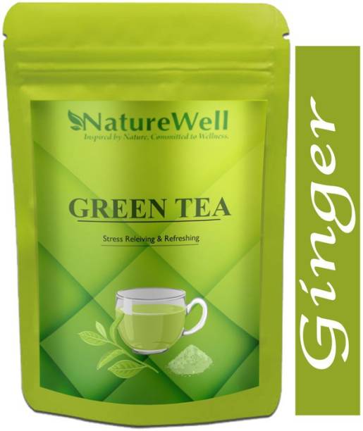 Naturewell Green Tea for Weight Loss | 100% Natural Green Loose Leaf Tea | Ginger Flavor Green Tea Pouch Advanced (T431) Green Tea Pouch