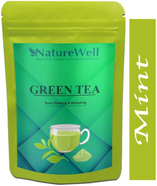 Naturewell Green Tea for Weight Loss | 100% Natural Green Loose Leaf Tea | Mint Flavor Green Tea Pouch Ultra (T978) Green Tea Pouch