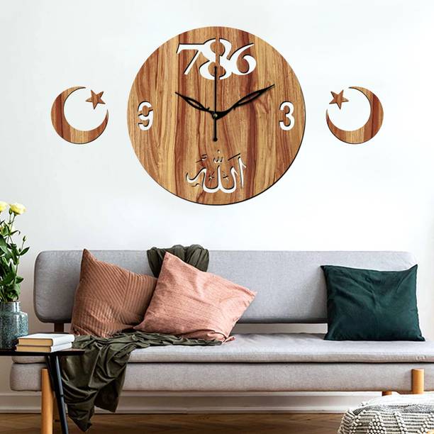 vpk Analog 25 cm X 25 cm Wall Clock (Beige, Without Glass, Standa