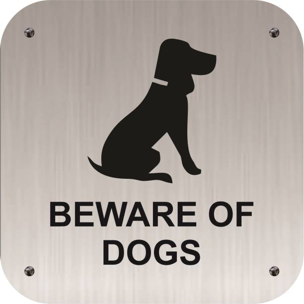 Morpankh BEWARE OF DOG Stainless steel sign board Emergency Sign
