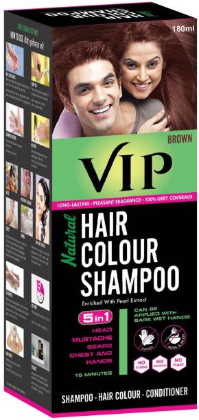 VIP Hair Colour Shampoo, 180ml , Brown