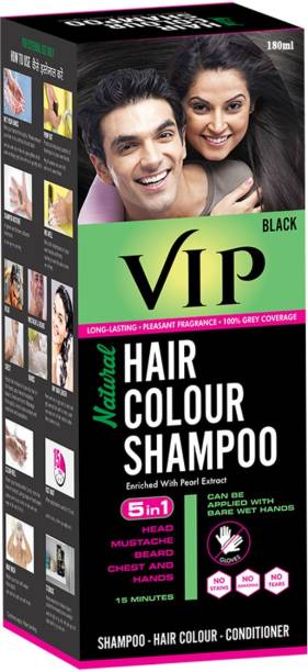 VIP Hair Colour Shampoo, 180ml , Black