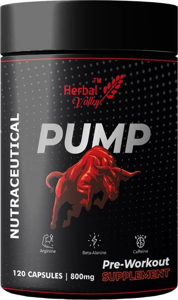 HerbalValley Pump Pre-workout 120 Capsules | Beetroot and Green Coffee Weight Gainers/Mass Gainers