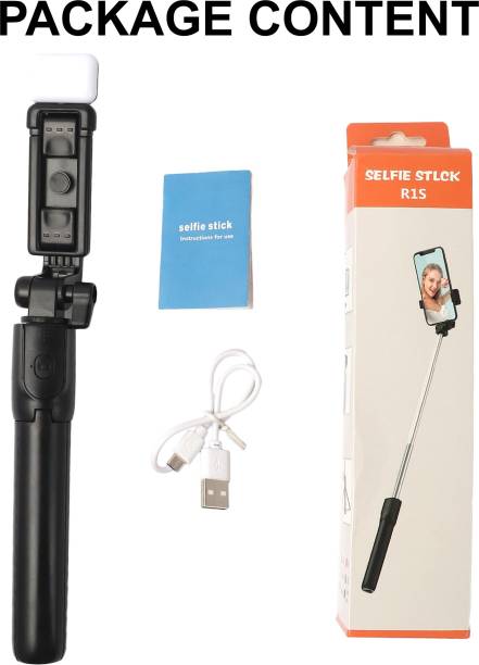 Tdoc Bluetooth Extendable Selfie Stick with Led Light Wireless Remote and Tripod Stand for All Mobiles Bluetooth Selfie Stick
