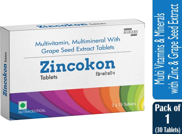Makers Zincokon | Multivitamin & Multimineral | Grape seed | Calcium & Zinc | men & women