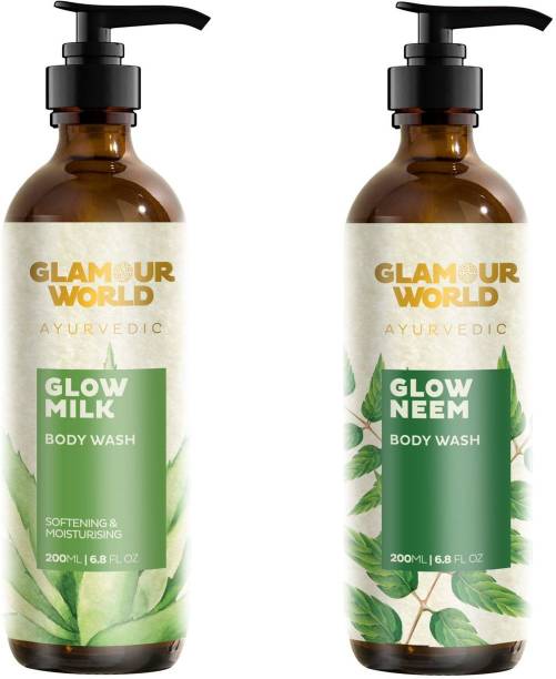 Glamour World Ayurvedic Glow Neem & Glow Milk Body Wash Combo