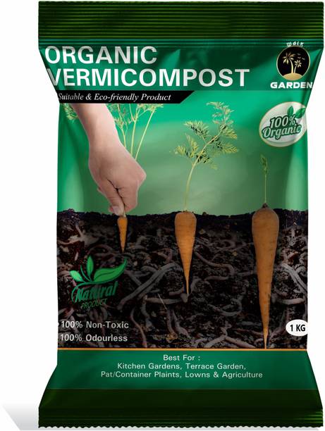 WALK GARDEN Organic Vermicompost Fertilizer Manure for Plants (1 kg) Manure