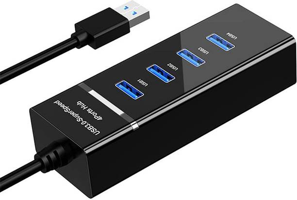 GIPTIP 3.0 USB HUB 4 Port USB HUB 3.0 High-Speed Multiport Slim USB Hub 1 feet Cable Length Adapter and Led Indicator Compatible for Pendrive, Mouse, Keyboards, Mobile, Table USB Hub