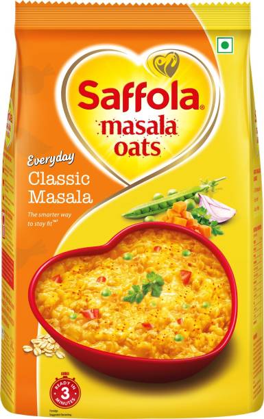 Saffola Masala Oats, Tasty Evening Snack, Classic Masala, Pouch