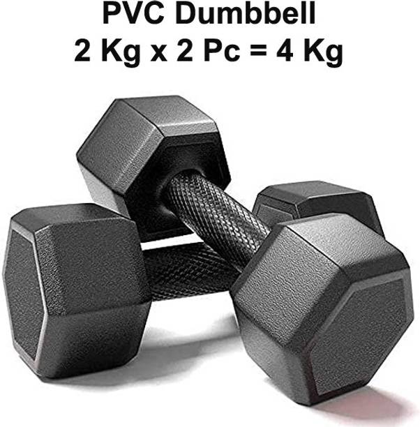 Sahib Trader Black Hex Dumbbells Set, Home Gym Fixed Weight Fixed Weight Dumbbell