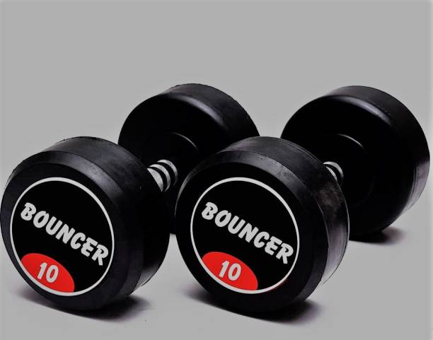 vnh Pair of 10 Kg Rubber Coated Bouncer Dumbbells (10Kg X 2)~ Fixed Weight Dumbbell