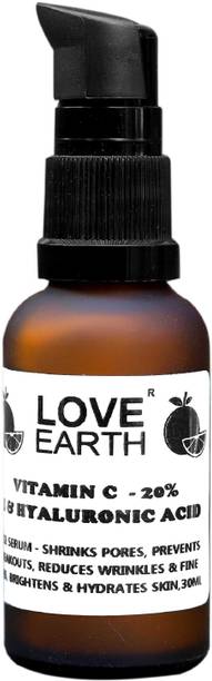 love earth vitamin c serum skin hydration reduces wrinkles hyperpigmentation 30ml