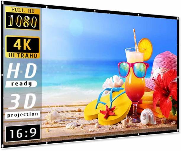 royality 120 Inch Projector Screen 4K HD 16:9 Portable Video Projector Screen Foldable Anti-Crease Indoor Outdoor Projection Screen for Home, Office, Classroom (9 Ft (W) x 5 Ft (H) Projector Screen (Width 272 cm x 153 cm Height)