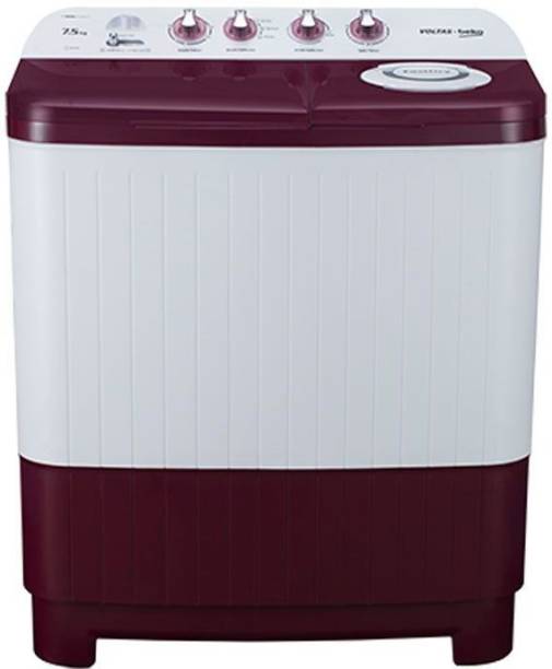 Voltas Beko by A Tata Product 7.5 kg Semi Automatic Top Load Washing Machine White, Maroon