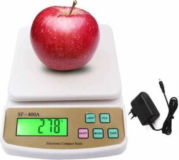 AJ HUB Electronic Digital 1Gram-10 Kg Weight Scale Lcd Kitchen Weight Scale Machine Measure for measuring fruits,shop,Food,Vegetable,vajan,offer,kata,weight machine Weighing Scale for grocery,kata,taraju,shop,computer kata,tarazu,jewellery,sabzi, Weighing scale (White) (adaptor included) Weighing Scale