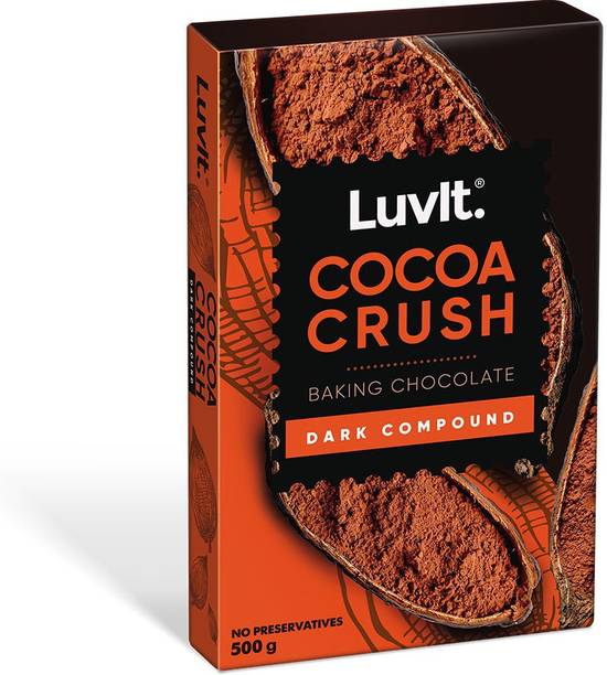 LuvIt Cocoa Crush - Dark Compound Bar | Perfect for Baking, Frosting, Chocolate Making Bars