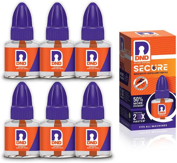 DND Mosquito Repellent Refill | Liquid Vaporiser | 50% Extra Power | Pack of 6 - 45ml Each Mosquito Vaporiser Refill