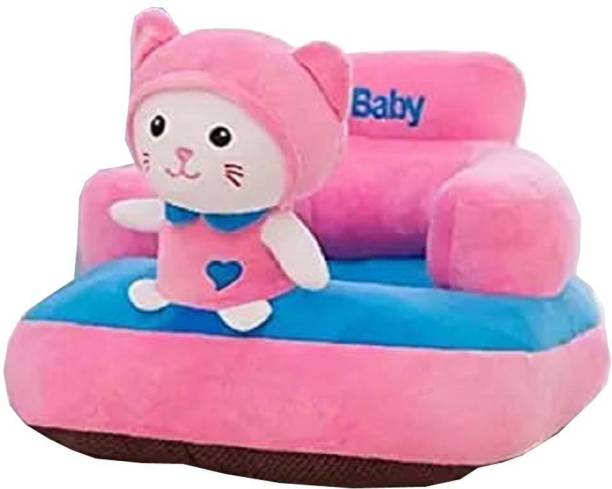 JASIL Sofa for Kids Soft Plush Cushion Baby Sofa Seat Or Rocking Chair for Kids - 35 inch (BABY PINK)  - 35 cm