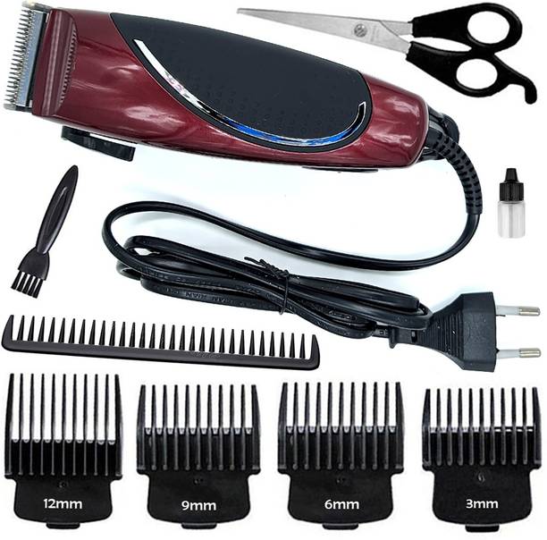 QGS Corded Waterproof Professional Beard Mustache Hair Trimmer High Power Hair Clipper Salon approved Electric Razor Cutter Hair Cutting Tool (1 Year Warranty) 99 Fully Waterproof Trimmer 0 min Runtime 7 Length Settings