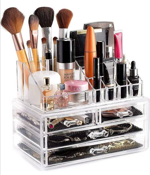 Ladila Cosmetic Makeup Jewellery Acrylic Lipstick Storage Organiser Box (4 Drawer Makeup Box) Storage Vanity Box