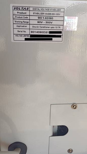 Voltas VA4090-90V-300V VOLTAS UPTO 1.5 TR AIR CONDITIONER STABILIZER