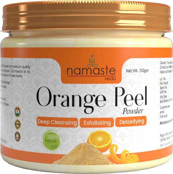 Namaste Veda Orange Peel Powder For Glowing Skin, Oil Control,Tan Removal,Skin whitening , Scars & Boosten Collagen, Natural Skin cleanse and Natural Face pack