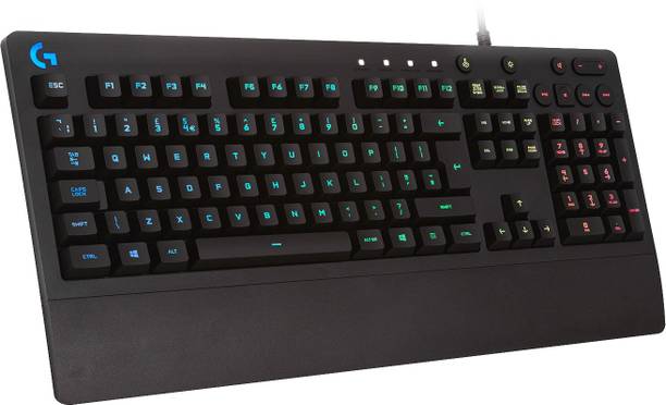 Logitech G213 / Lightsync RGB, Spill-resistant, Palm-rest, Customizable Keys Wired USB Standard Gaming Keyboard Compatible with Desktop, Laptop, Mac multimedia_keys,G213 / Lightsync RGB, Spill-resistant, Palm-rest, Customizable Keys