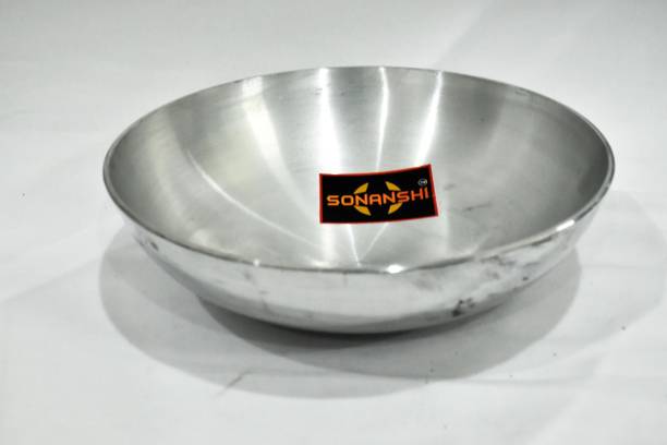 Sonanshi Aluminium Frying Kadhai/Pan without Handle for Cooking Kadhai 25.4 cm diameter 1.4 L capacity