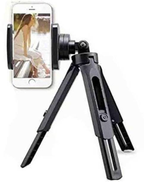keeva Mini Desktop Tripod with Universal Mobile Attachment Extendable Upto 28cm Lightweight Portable mobile holder Compatible with All Mobile Phones, Camera's Tripod Kit, Tripod Ball Head, Tripod Bracket, Tripod Clamp Multi-functional Use for Vlog,Video Shooting,Photography etc Single Tripod