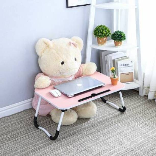 FurniGully Foldable Wooden Laptop Desk for Bed Wood Portable Laptop Table