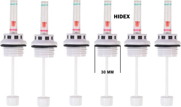 Hidex Battery Water Level Indicator- Set of 6 Pieces (Color - white) (Thread Size- 30 mm) for Luminous, Exide and other brand battery Car Battery Tray