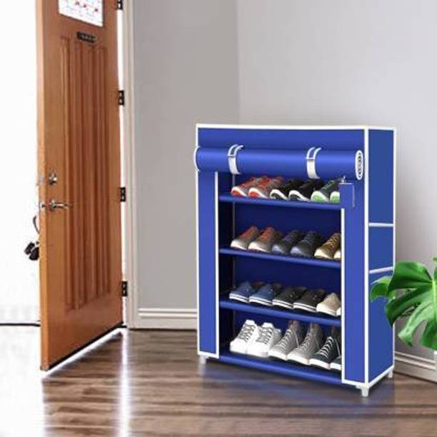 Palkolink 4 sleeves blue PVC pipe shoe rack Plastic Collapsible Shoe Stand