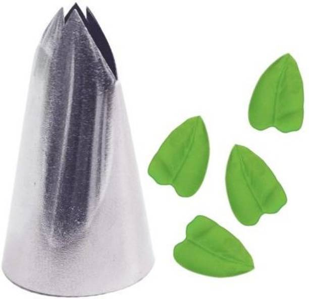 BAKERS4U 1 Piece Leaf Nozzles Stainless Steel Icing Piping Nozzles Tips Pastry Tips for Cake Decorating Baking Fondant Tools Stainless Steel Leaf Icing Nozzle