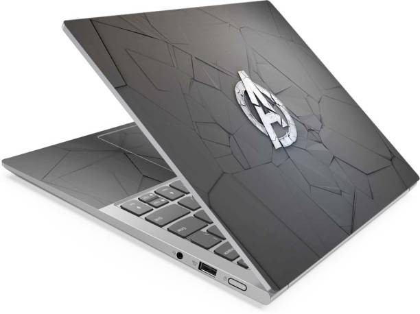 Anweshas A Logo Grey Full Panel Laptop Skins Upto 15.6 inch - No Residue, Bubble Free - Removable HD Quality Printed Vinyl/Sticker/Cover Self Adhesive Vinyl Laptop Decal 15.6