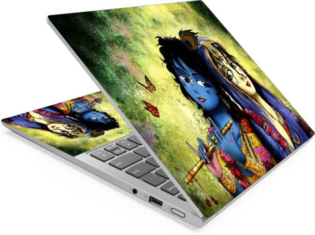 Anweshas Cute Radha Krishna Full Panel Laptop Skins Upto 15.6 inch - No Residue, Bubble Free - Removable HD Quality Printed Vinyl/Sticker/Cover Self Adhesive Vinyl Laptop Decal 15.6