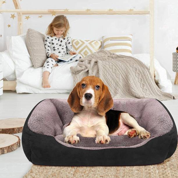 Royal Pets Cart Dog/Cat Bed Black & Brown Color Anti-skid bottom & Machine washable(Reversible)-Small S Pet Bed