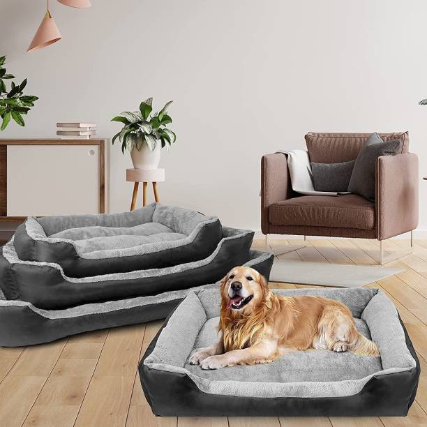 Royal Pets Cart Dog/Cat Bed Black & Grey Color Anti-skid bottom & Machine washable(Reversible)- XXXL Pet Bed