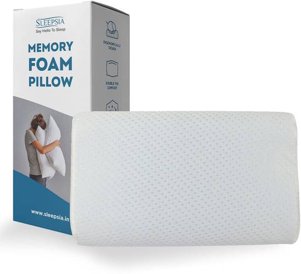 Sleepsia Memory Foam Orthopaedic Pillow Pack of 1 Solid Cool Gel Memory Foam Pillow for Sleeping with Removable Cover -