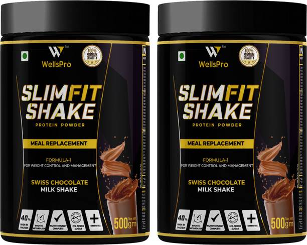 WellsPro Slim Fit Shake 1kg [40 Servings] Formula 1 - Weight Control Powered by Ayurveda Protein Shake