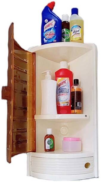 URBAN CHOICE corner cabinet for bathroom Plastic Wall Shelf