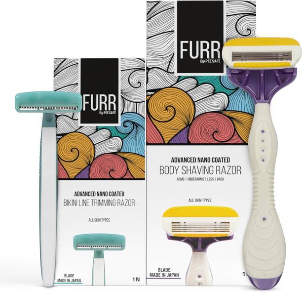FURR By Pee Safe Body Shaving & Bikini Line Razor Combo For Women