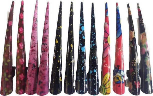 S Mark Smark Multi Designed Multicolor Duck Mouth Hair Clips Accessories Hair Clip (Multi Color) (Pack of 12) Hair Clip