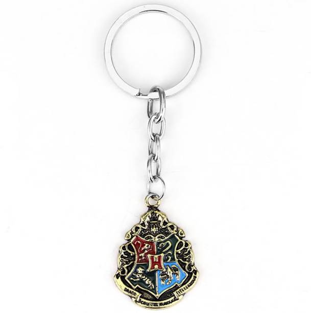 RVM Toys Harry Potter Hogwarts Keychain School Crest Logo Metal Key Chain for Car Bike Men Women Key Ring Key Chain