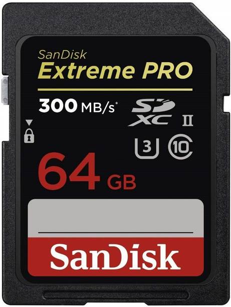 SanDisk SDSDXDK-064G-GN4IN Extreme Pro 64 GB SDHC UHS-I Card Class 10 300 Mbps  Memory Card Compatible with Camera