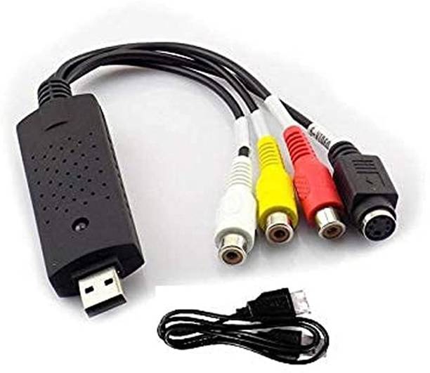 VRISH  TV-out Cable 2.0 Audio and Video Capturing Device Directly from TV Dc60 Tv DVD VHS Video Adapter Capture Card Audio Av Capture Support Windows X.p/7/Vista with Attach Setup Link
