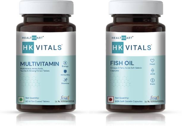 HEALTHKART HK Vitals Fish Oil and Multivitamin for Men and Women (120 No)