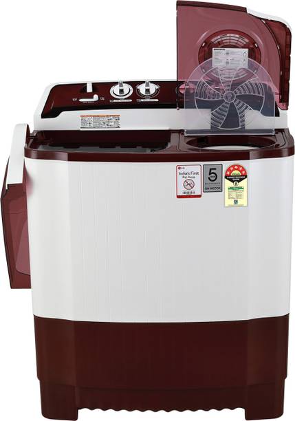 LG 7.5 kg with Roller Jet Pulsator + Soak Semi Automatic Top Load Washing Machine Red, White